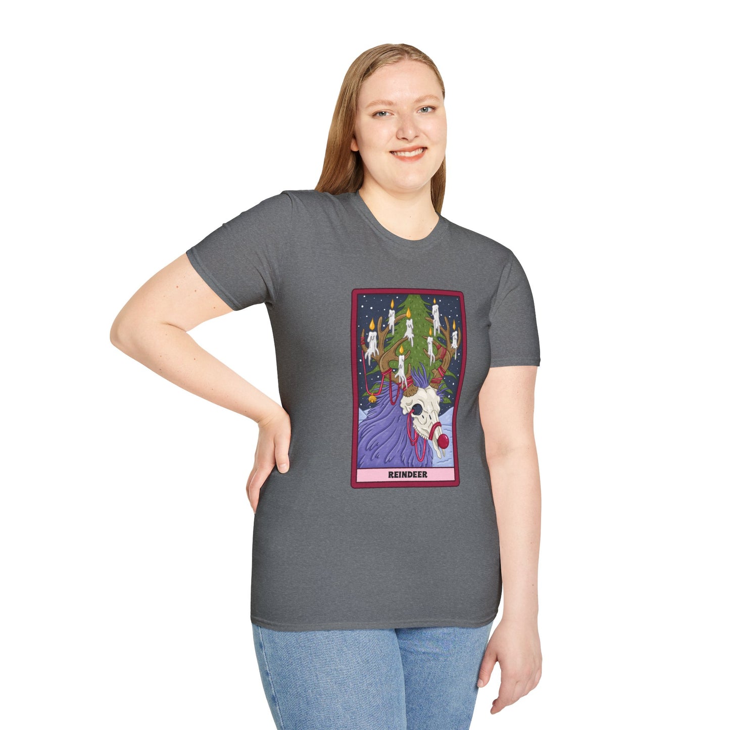 Haunted Reindeer: Gothic Holiday Tarot Tee