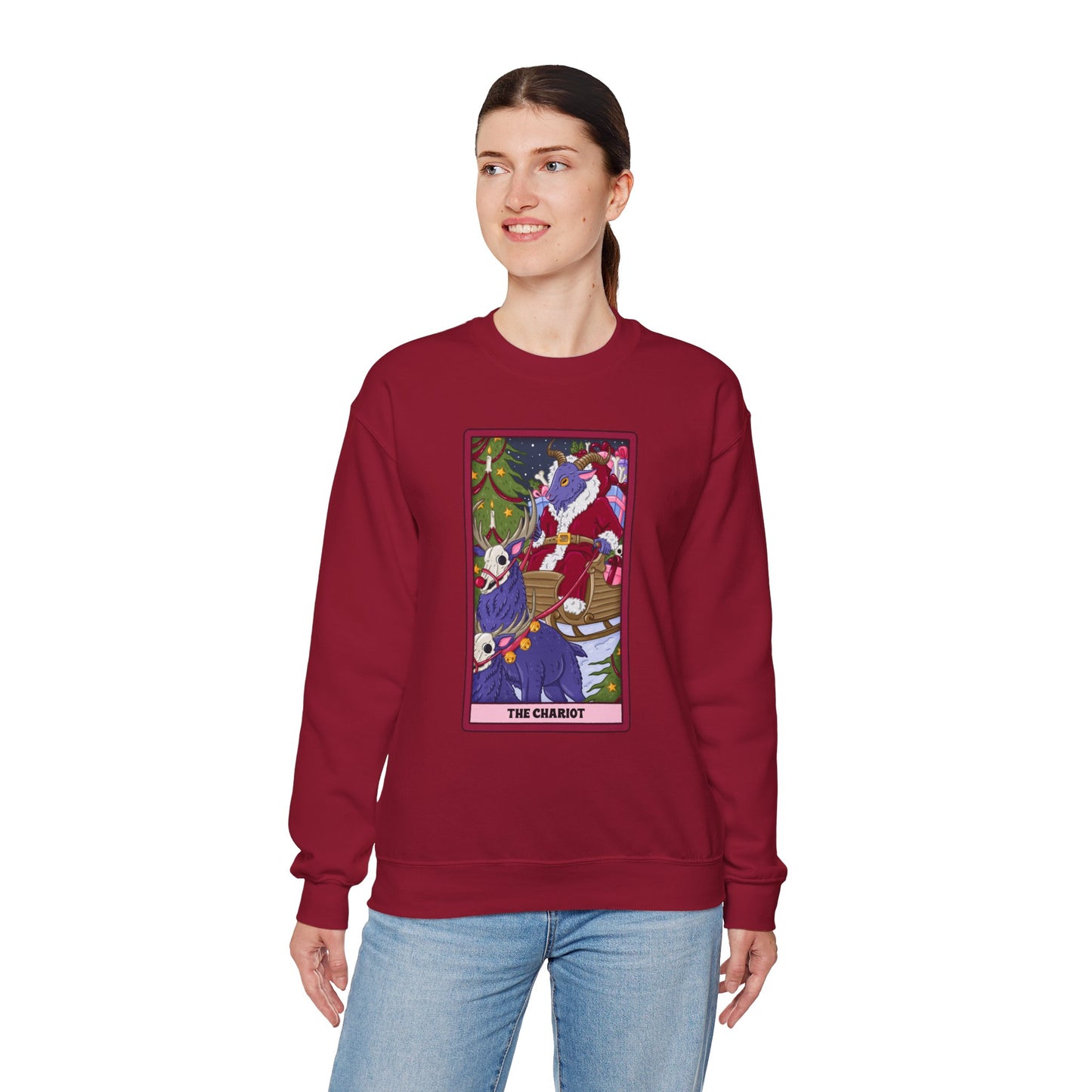 Dark Holiday Chariot: Krampus Tarot Pullover