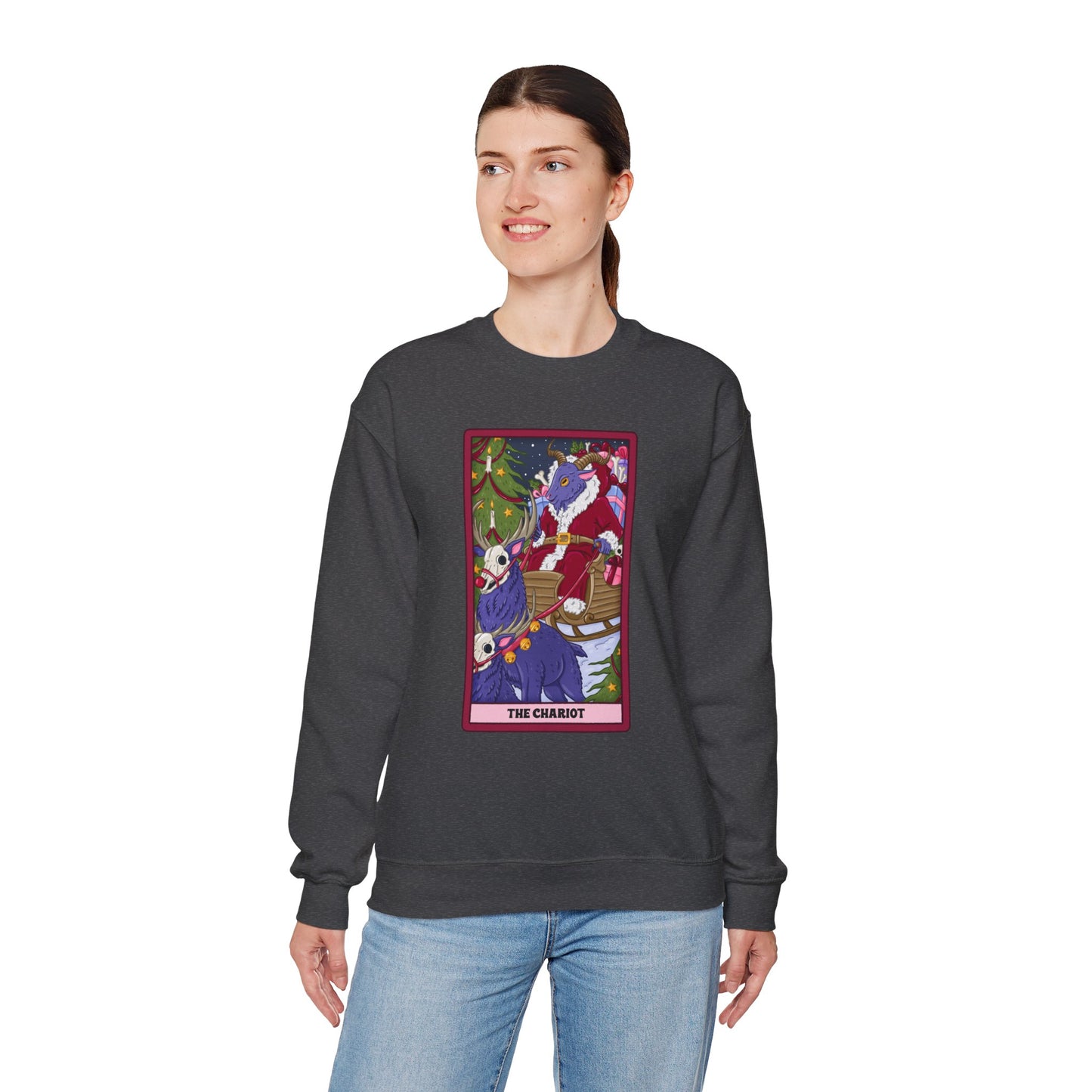 Dark Holiday Chariot: Krampus Tarot Pullover