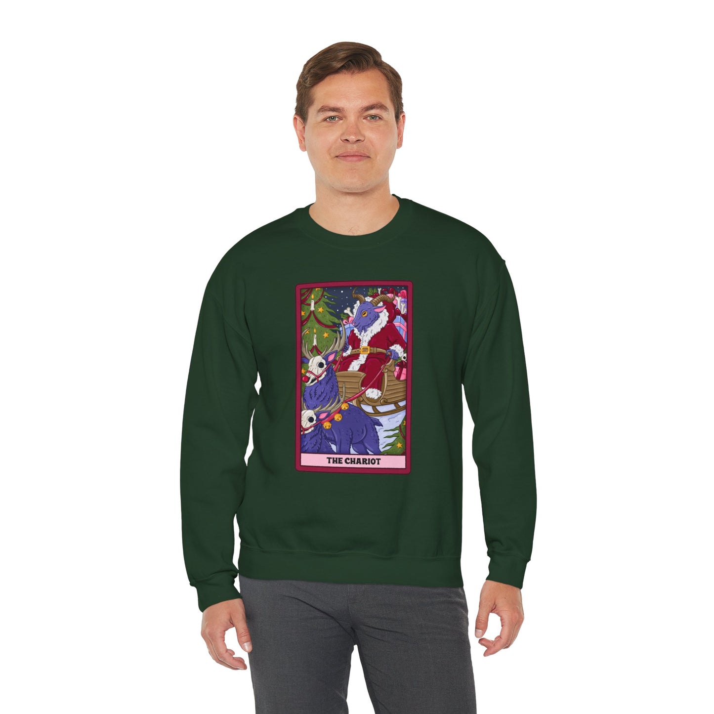 Dark Holiday Chariot: Krampus Tarot Pullover