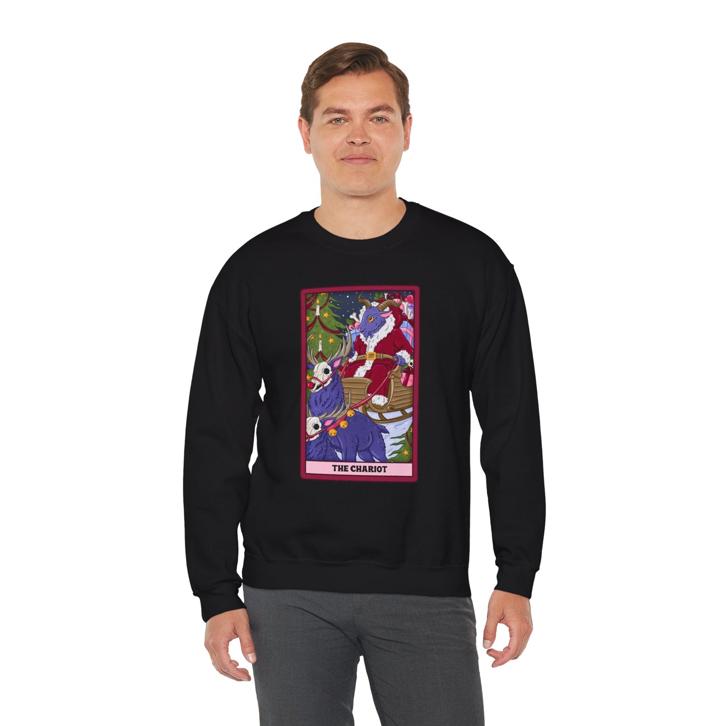 Dark Holiday Chariot: Krampus Tarot Pullover