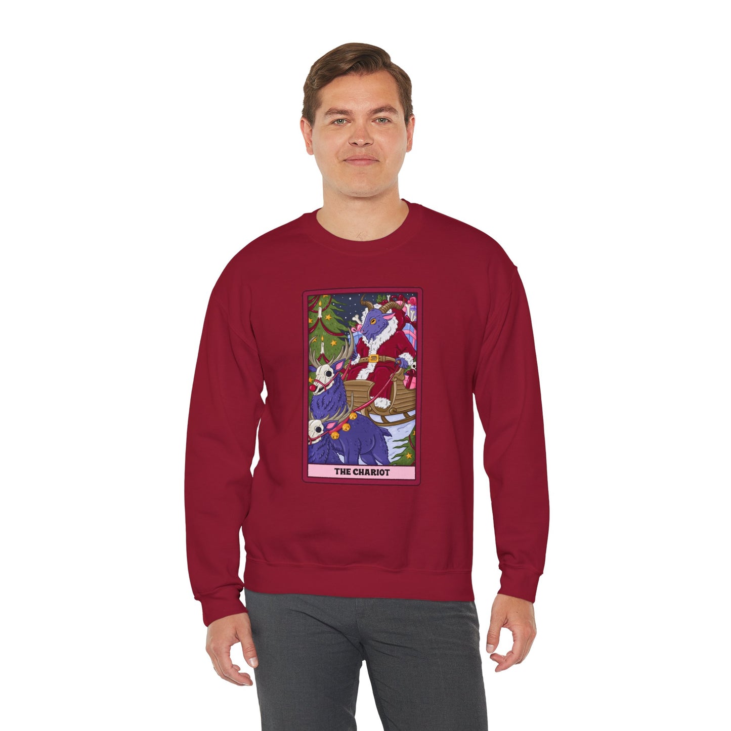 Dark Holiday Chariot: Krampus Tarot Pullover