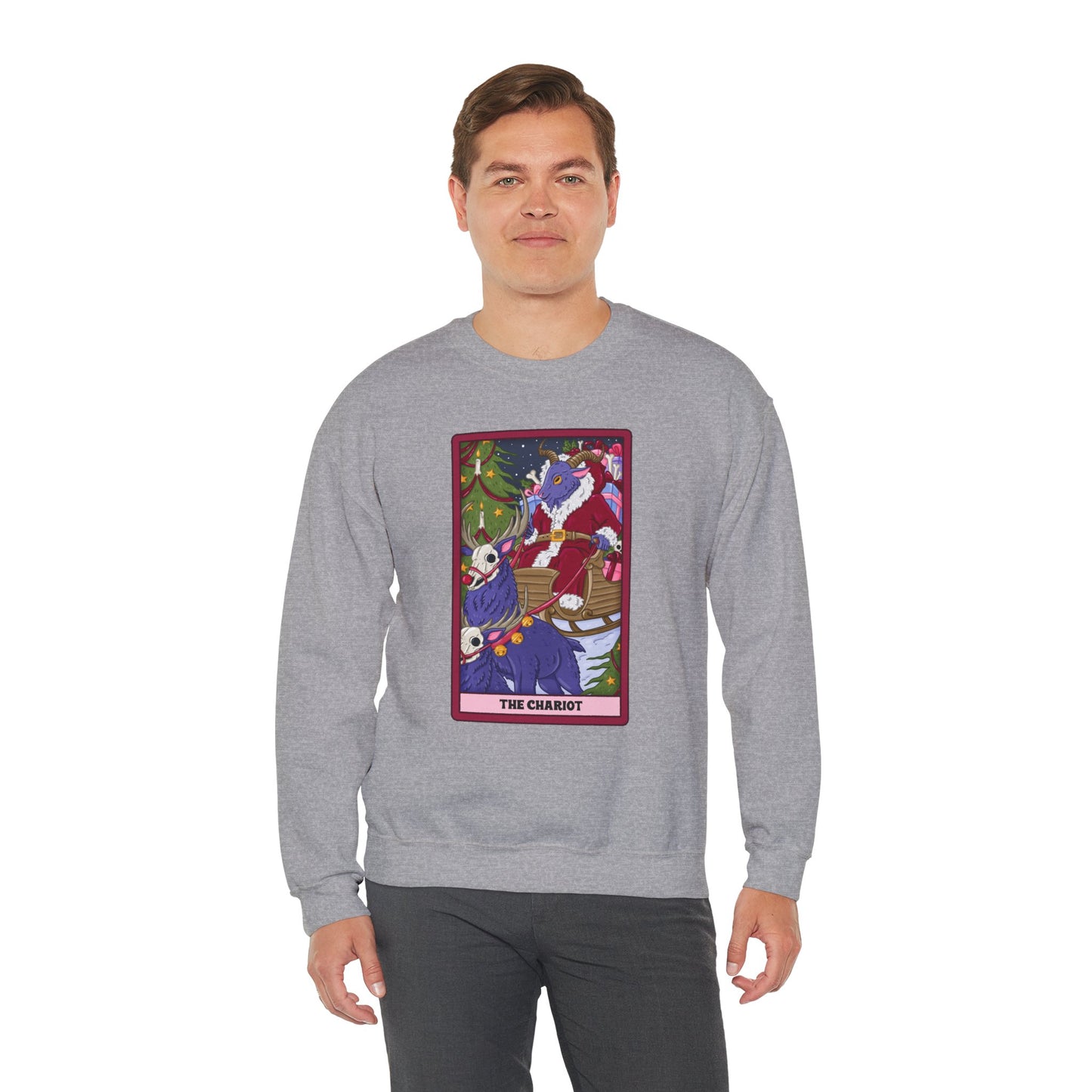 Dark Holiday Chariot: Krampus Tarot Pullover