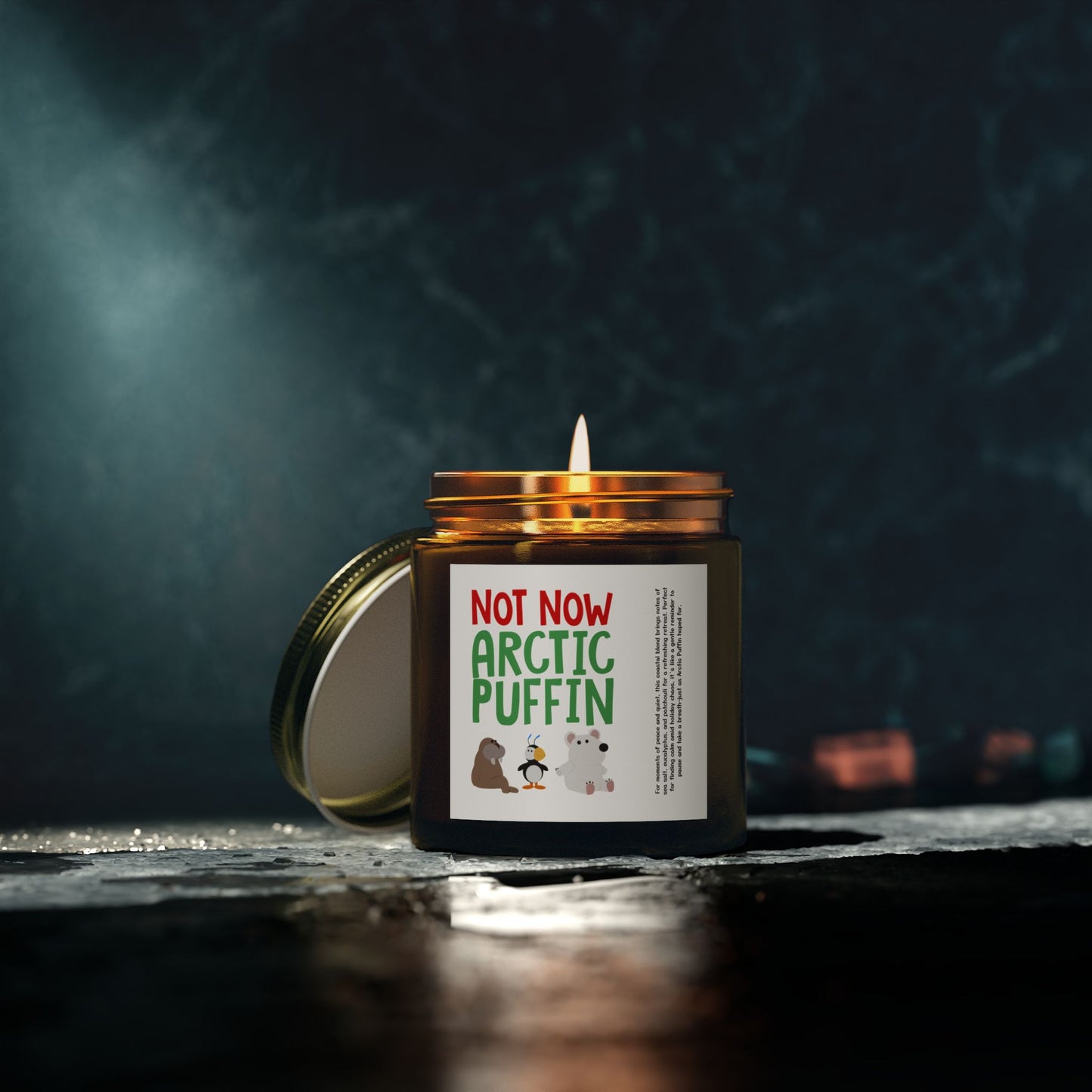 Artic Puffin Scented Candle, Coconut Apricot Wax