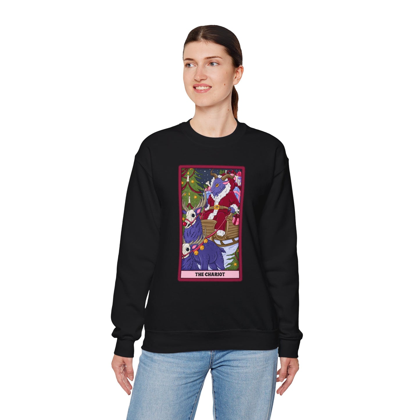 Dark Holiday Chariot: Krampus Tarot Pullover