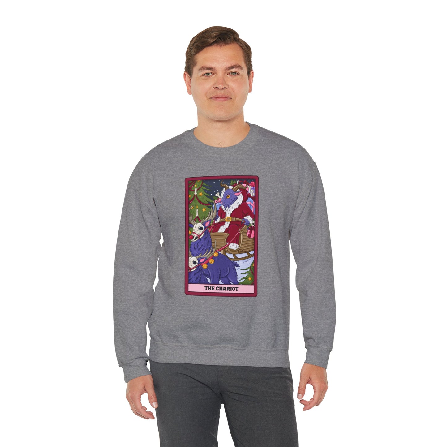 Dark Holiday Chariot: Krampus Tarot Pullover