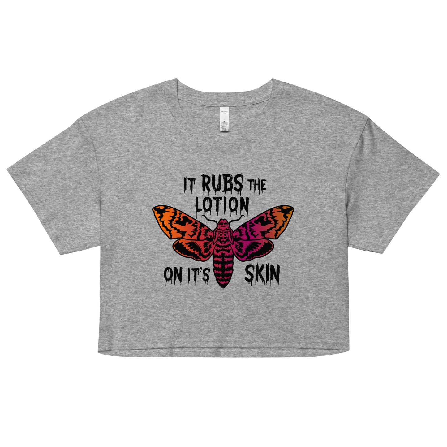 It Rubs The Lotion Women’s Crop Top