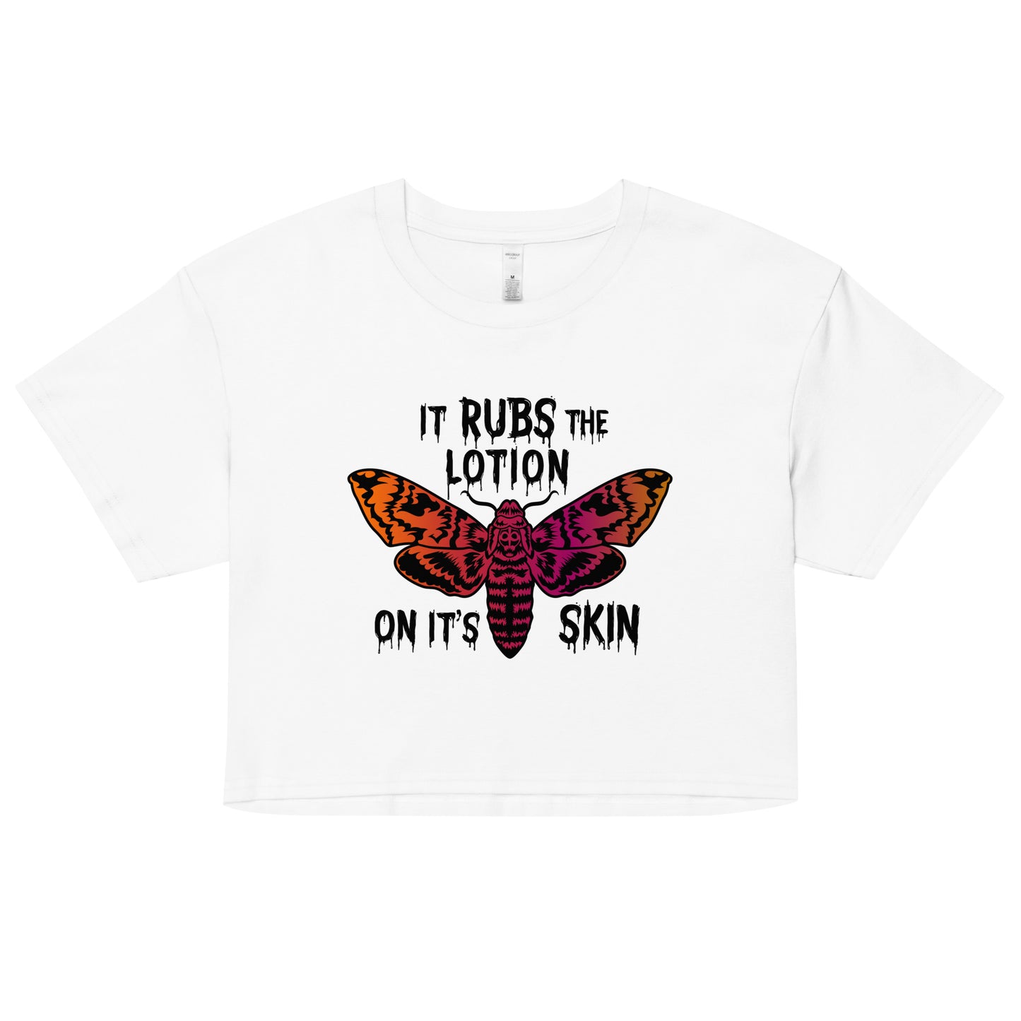 It Rubs The Lotion Women’s Crop Top