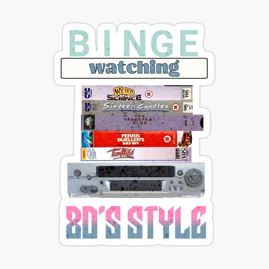 Binge Watching 80's Style Sticker