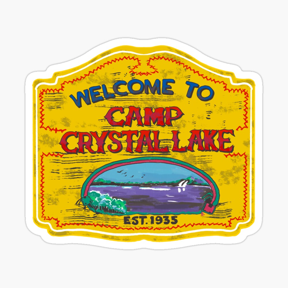 Camp Crystal Lake Sign Sticker